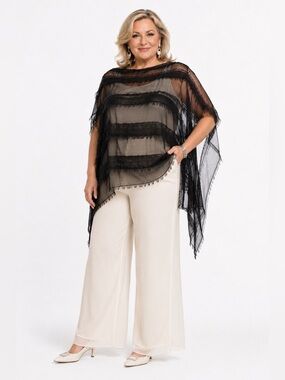 I JUST WANT WOW Black‎ Print Shawls